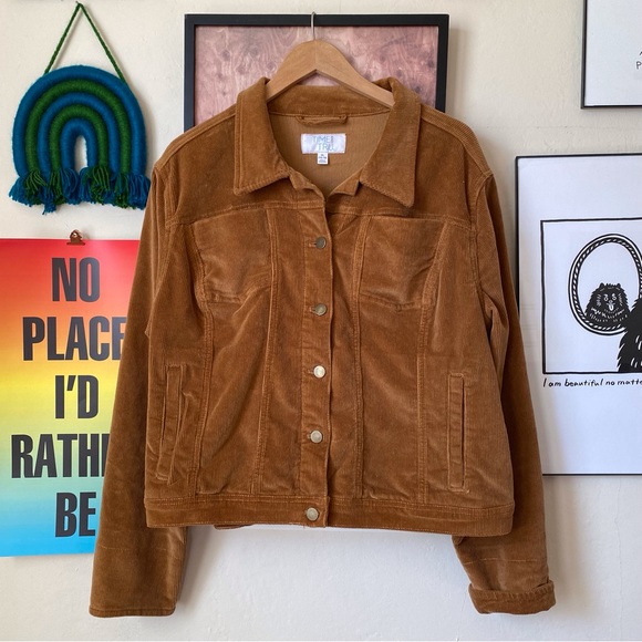 Time and Tru Jackets & Coats Time Tru Brown Corduroy Button Up